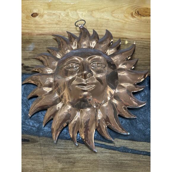 Vintage Copper Molds Palm Tree and Sun For Decor Only India 10" and 8" - Picture 3 of 8